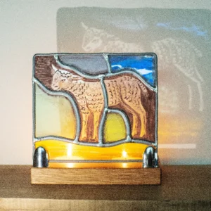 vitrail agneau médiéval